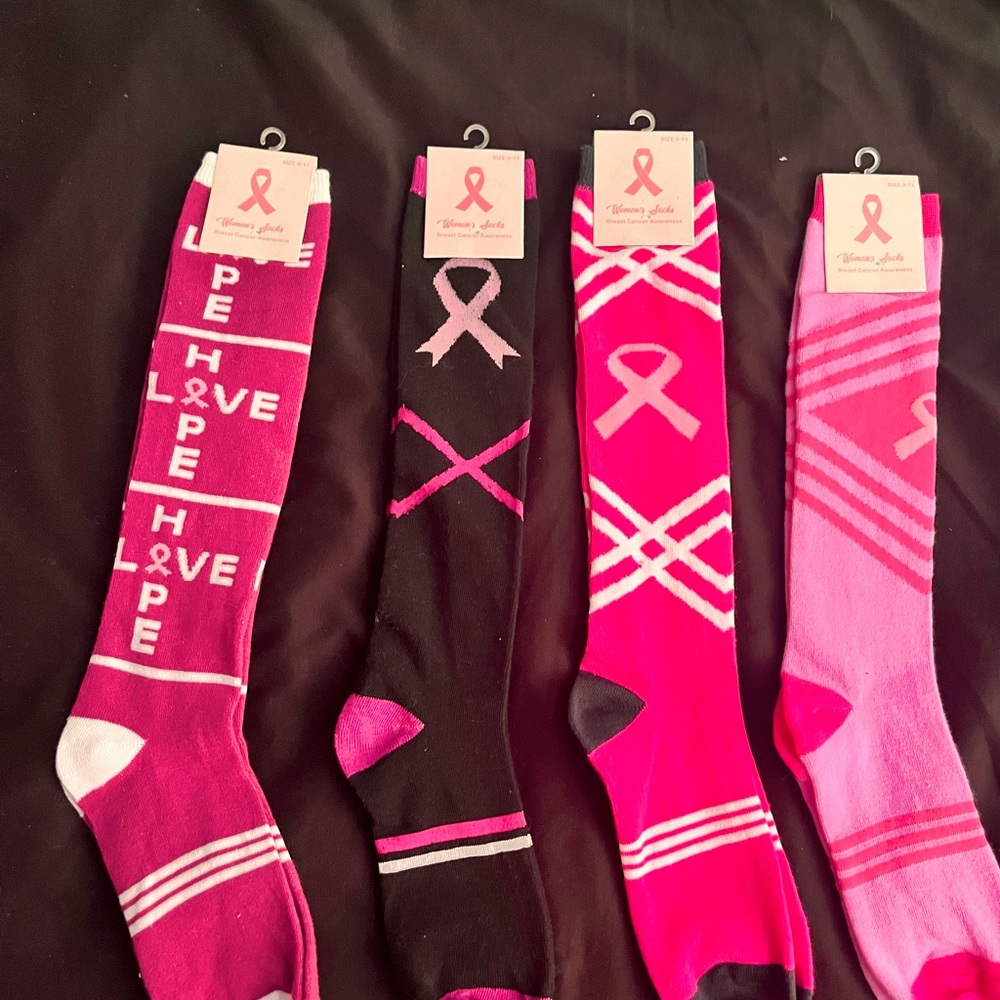 Breast cancer socks